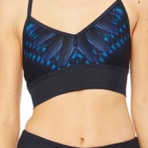 Alo Aria bra Rich Navy Tropical Feathers